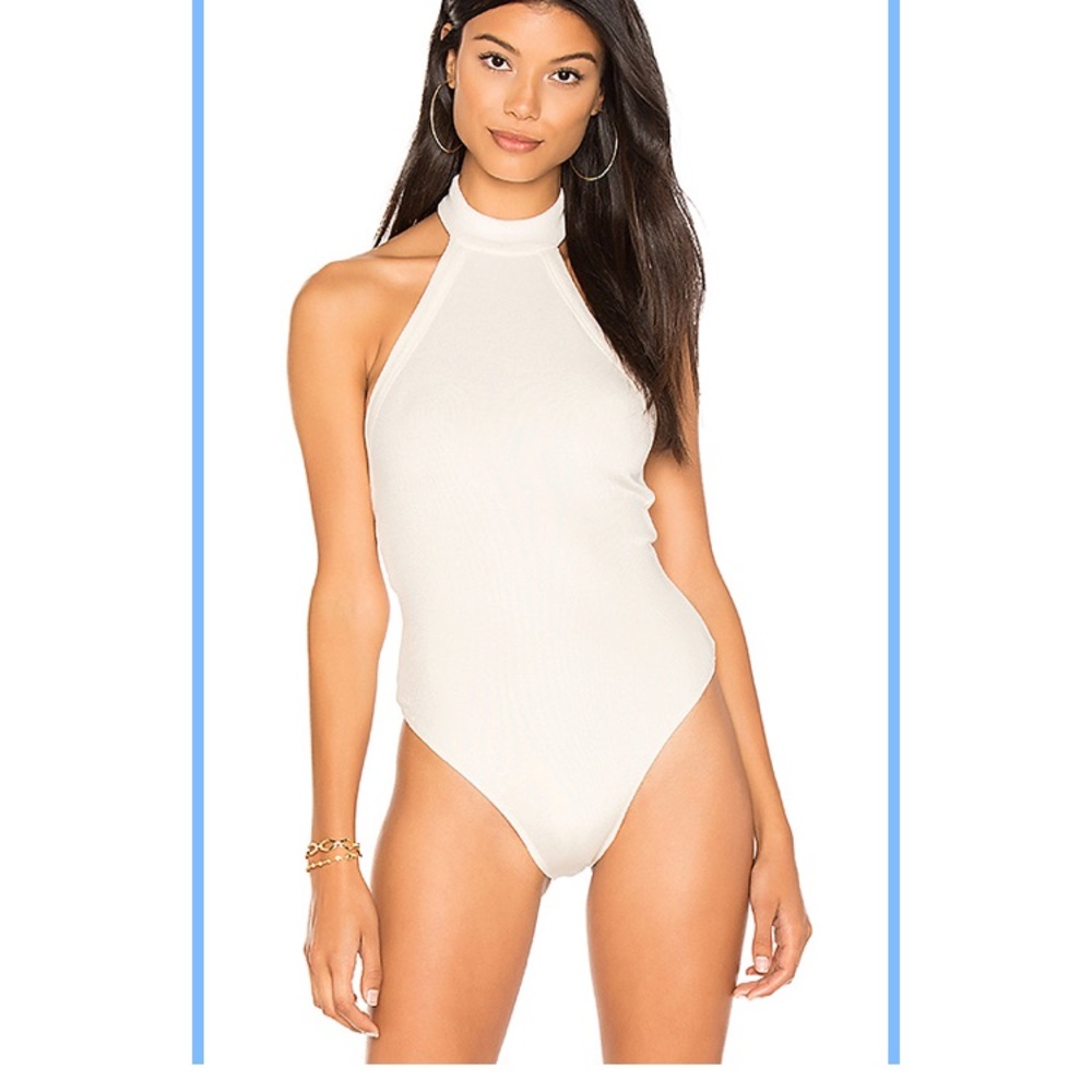 NWT Revolve Turtleneck Cheeky Bodysuit in Ivory